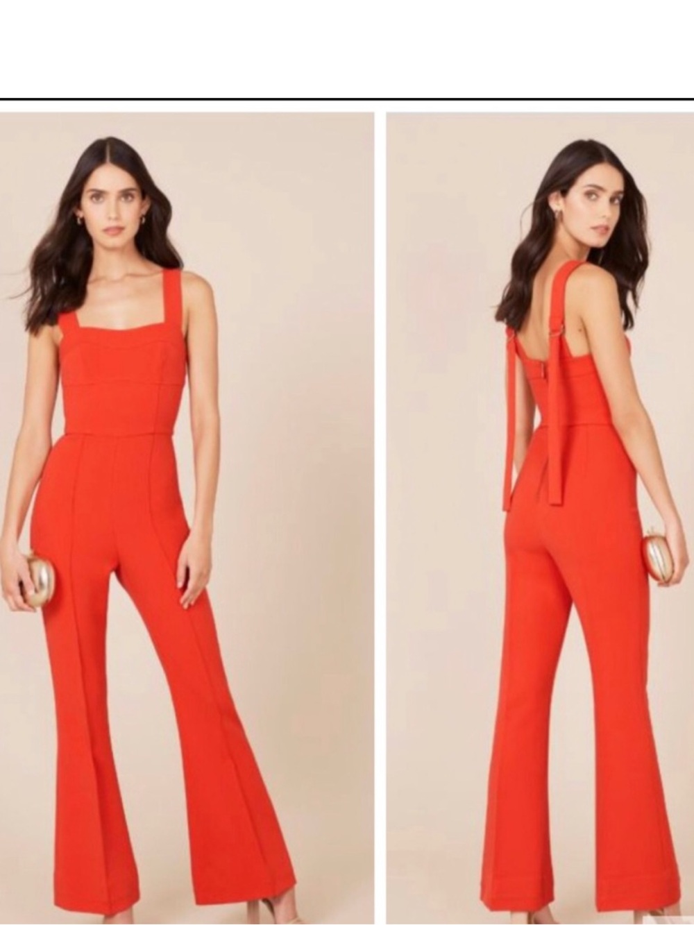 NWT REBECCA VALLANCE AMOUR Red Stretch Flatteeing JUMPSUIT US size 10 AU 14